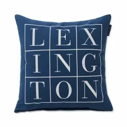 Lexington Logo Cotton Twill Prydnadskudde -Sängkläder försäljning LexingtonLogoCottonTwillPrydnadskuddeBlue