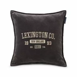 Lexington Logo Message Cotton Velvet Kuddfodral -Sängkläder försäljning LogoMessageCottonVelvetGray