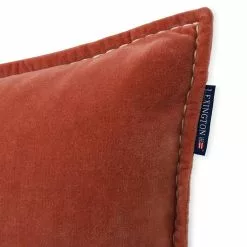 Lexington Logo Message Cotton Velvet Kuddfodral -Sängkläder försäljning LogoMessageCottonVelvetbrown2