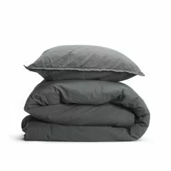 Gripsholm Vintage GOTS Påslakanset -Sängkläder försäljning paslakanset gots vintage tvattat antracit 150x210 50x60 cm 917419 09 3