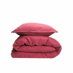 Gripsholm Vintage GOTS Påslakanset -Sängkläder försäljning paslakanset gots vintage tvattat tomat rod 150x210 50x60 1